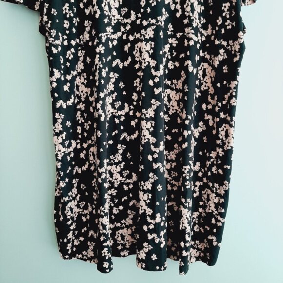 PENNINGTONS Button Down V-Neck Floral Print Tunic Top Black & Pink Sz 2X - Picture 11 of 14